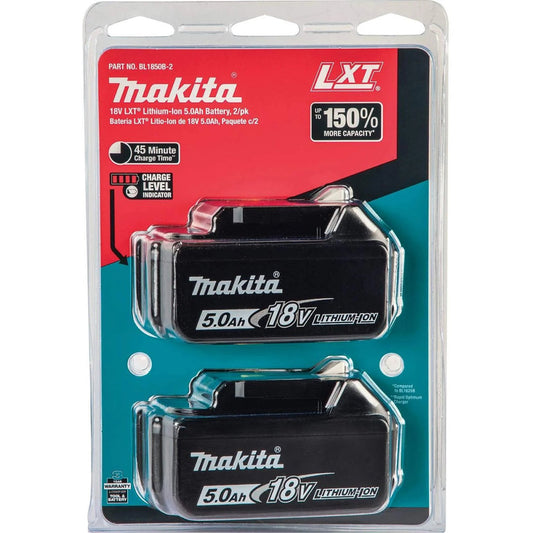 Makita 18 V LXT BL1850 5.0 Ah Twin Pack – High-Capacity Battery Duo